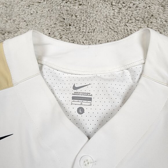 Vanderbilt Commodores Nike Mens Large Crème Full-Button NCAA Baseball Jersey NWT - Picture 4 of 7